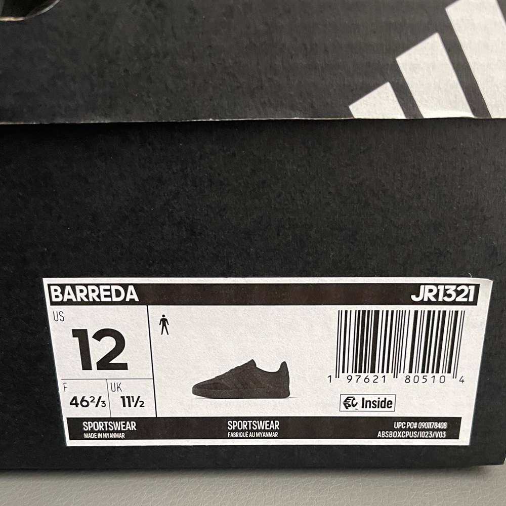 Adidas Men’s Bareda Black Size 12 - Picture 11 of 13